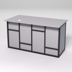 Стол для компьютера СК-34А (Правосторонний) СТРОНГ в стиле ЛОФТ декор №3, Серый