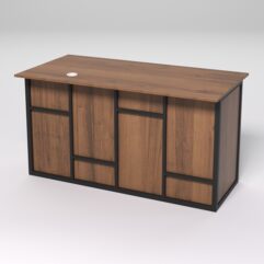 Стол для компьютера СК-34А (Правосторонний) СТРОНГ в стиле ЛОФТ декор №3, Орех