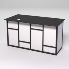 Стол для компьютера СК-34А (Правосторонний) СТРОНГ в стиле ЛОФТ декор №3, Черный и Белый