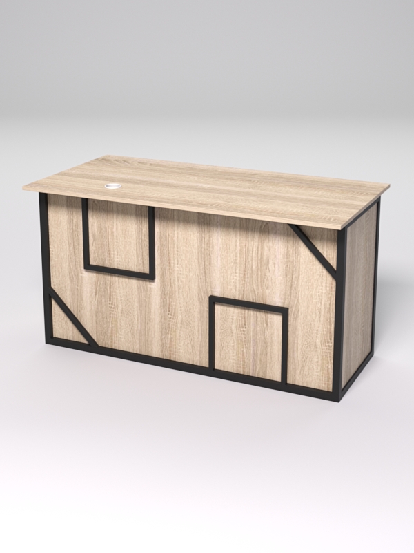 Стол для компьютера СК-34А (Правосторонний) СТРОНГ в стиле ЛОФТ декор №4, Дуб Сонома