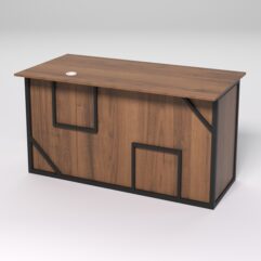 Стол для компьютера СК-34А (Правосторонний) СТРОНГ в стиле ЛОФТ декор №4, Орех