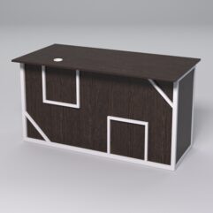 Стол для компьютера СК-34А (Правосторонний) СТРОНГ в стиле ЛОФТ декор №4, Дуб Венге + металлический каркас Белый