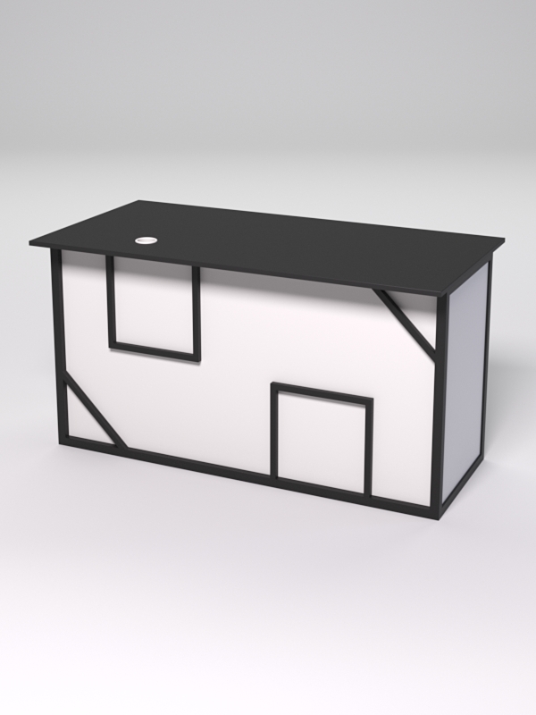 Стол для компьютера СК-34А (Правосторонний) СТРОНГ в стиле ЛОФТ декор №4, Черный и Белый