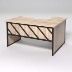 Стол эргономичный левосторонний НТ-040 СТРОНГ в стиле ЛОФТ декор №2, Дуб Сонома