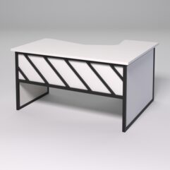 Стол эргономичный левосторонний НТ-040 СТРОНГ в стиле ЛОФТ декор №2, Белый