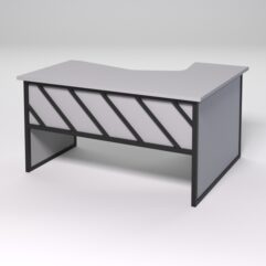 Стол эргономичный левосторонний НТ-040 СТРОНГ в стиле ЛОФТ декор №2, Серый