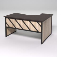 Стол эргономичный левосторонний НТ-040 СТРОНГ в стиле ЛОФТ декор №2, Дуб Венге и Дуб Сонома