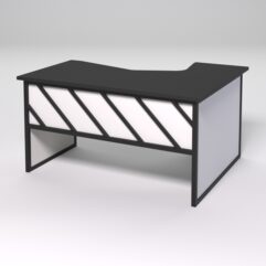 Стол эргономичный левосторонний НТ-040 СТРОНГ в стиле ЛОФТ декор №2, Черный и Белый