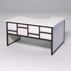 Стол эргономичный левосторонний НТ-040 СТРОНГ в стиле ЛОФТ декор №3, Белый