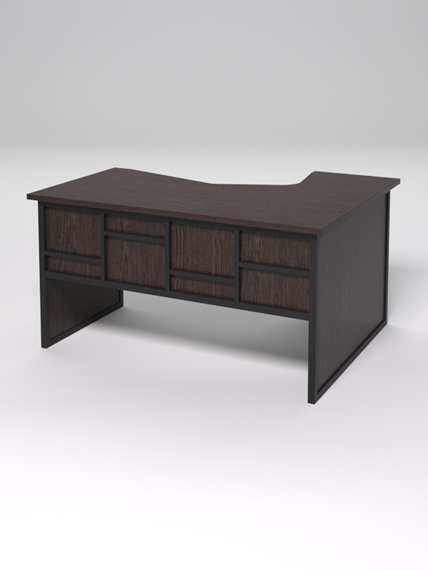 Стол эргономичный левосторонний НТ-040 СТРОНГ в стиле ЛОФТ декор №3, Дуб Венге