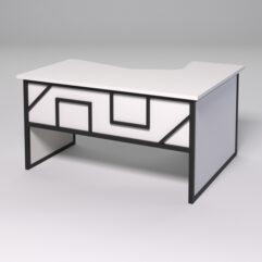 Стол эргономичный левосторонний НТ-040 СТРОНГ в стиле ЛОФТ декор №4, Белый