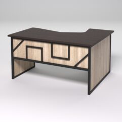 Стол эргономичный левосторонний НТ-040 СТРОНГ в стиле ЛОФТ декор №4, Дуб Венге и Дуб Сонома