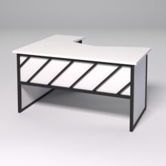 Стол эргономичный правосторонний НТ-040 СТРОНГ в стиле ЛОФТ декор №2, Белый