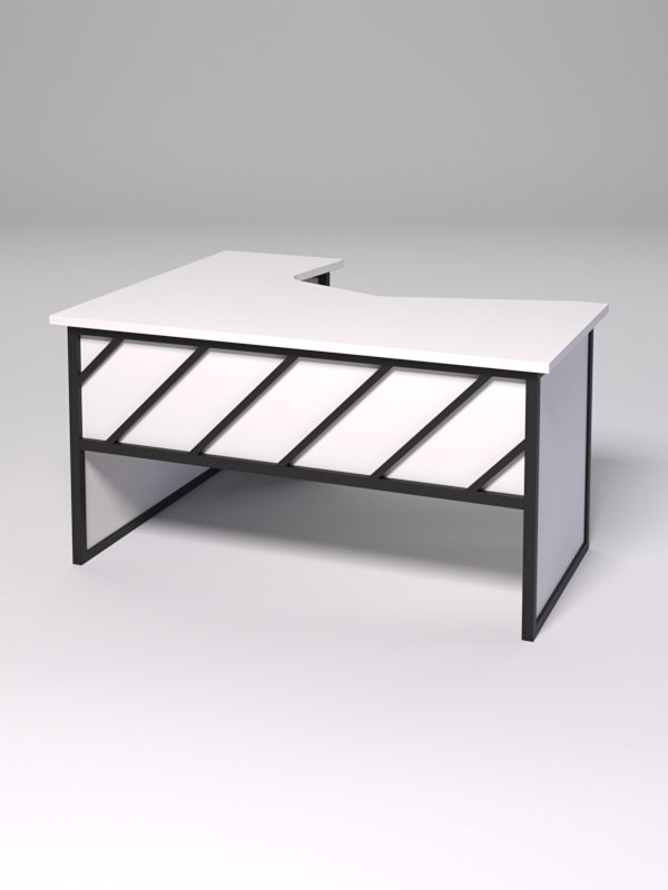 Стол эргономичный правосторонний НТ-040 СТРОНГ в стиле ЛОФТ декор №2, Белый