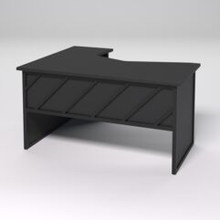 Стол эргономичный правосторонний НТ-040 СТРОНГ в стиле ЛОФТ декор №2, Черный