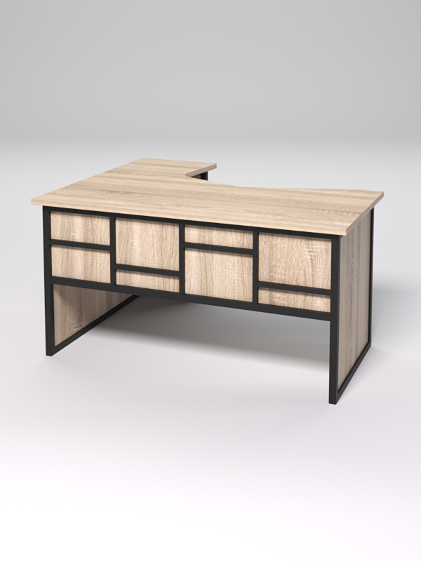 Стол эргономичный правосторонний НТ-040 СТРОНГ в стиле ЛОФТ декор №3, Дуб Сонома