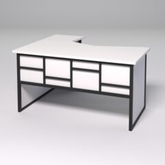 Стол эргономичный правосторонний НТ-040 СТРОНГ в стиле ЛОФТ декор №3, Белый