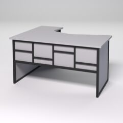 Стол эргономичный правосторонний НТ-040 СТРОНГ в стиле ЛОФТ декор №3, Серый