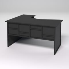 Стол эргономичный правосторонний НТ-040 СТРОНГ в стиле ЛОФТ декор №3, Черный