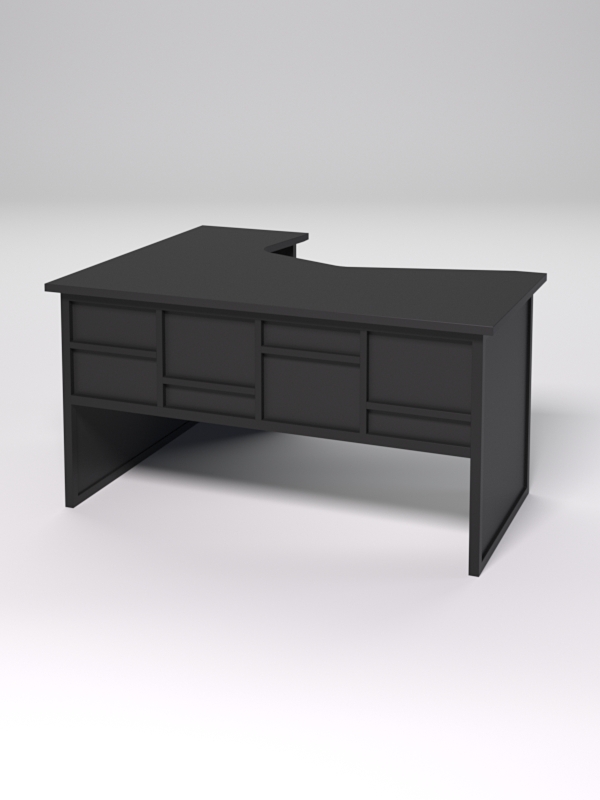 Стол эргономичный правосторонний НТ-040 СТРОНГ в стиле ЛОФТ декор №3, Черный