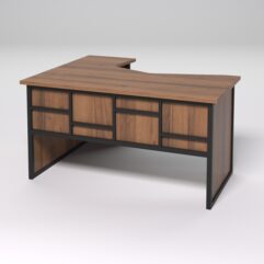 Стол эргономичный правосторонний НТ-040 СТРОНГ в стиле ЛОФТ декор №3, Орех