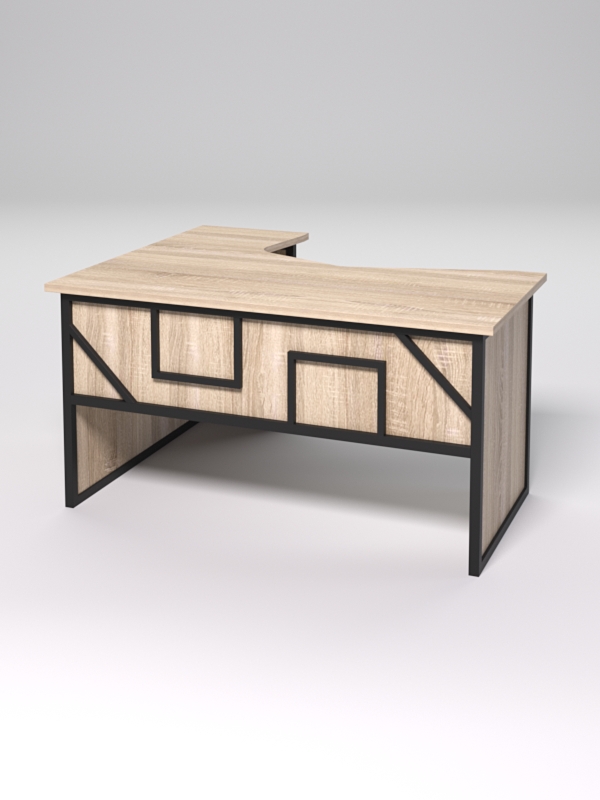 Стол эргономичный правосторонний НТ-040 СТРОНГ в стиле ЛОФТ декор №4, Дуб Сонома