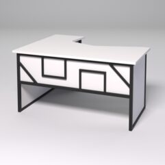 Стол эргономичный правосторонний НТ-040 СТРОНГ в стиле ЛОФТ декор №4, Белый