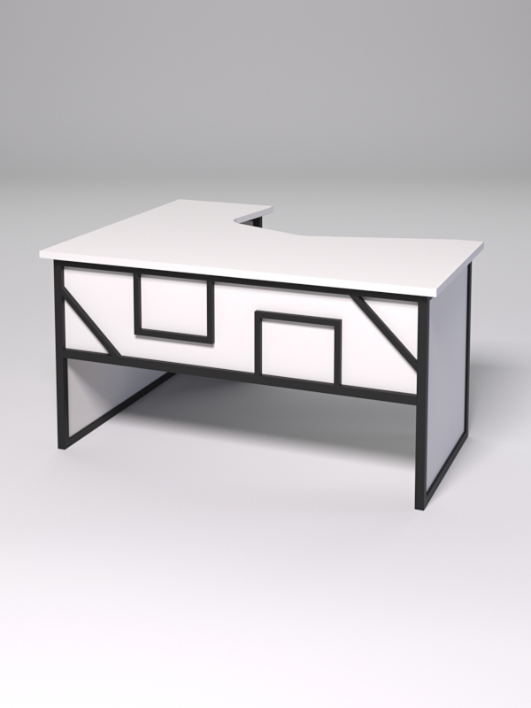 Стол эргономичный правосторонний НТ-040 СТРОНГ в стиле ЛОФТ декор №4, Белый