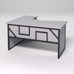 Стол эргономичный правосторонний НТ-040 СТРОНГ в стиле ЛОФТ декор №4, Серый