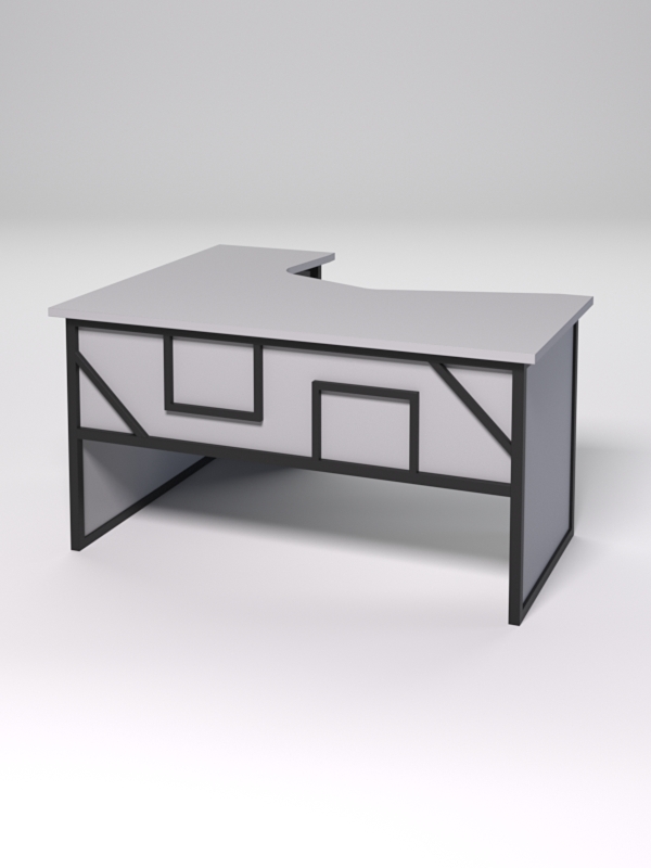 Стол эргономичный правосторонний НТ-040 СТРОНГ в стиле ЛОФТ декор №4, Серый