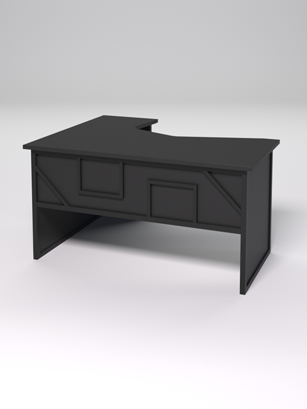 Стол эргономичный правосторонний НТ-040 СТРОНГ в стиле ЛОФТ декор №4, Черный