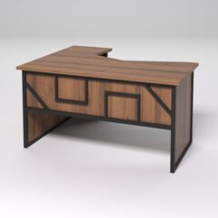 Стол эргономичный правосторонний НТ-040 СТРОНГ в стиле ЛОФТ декор №4, Орех