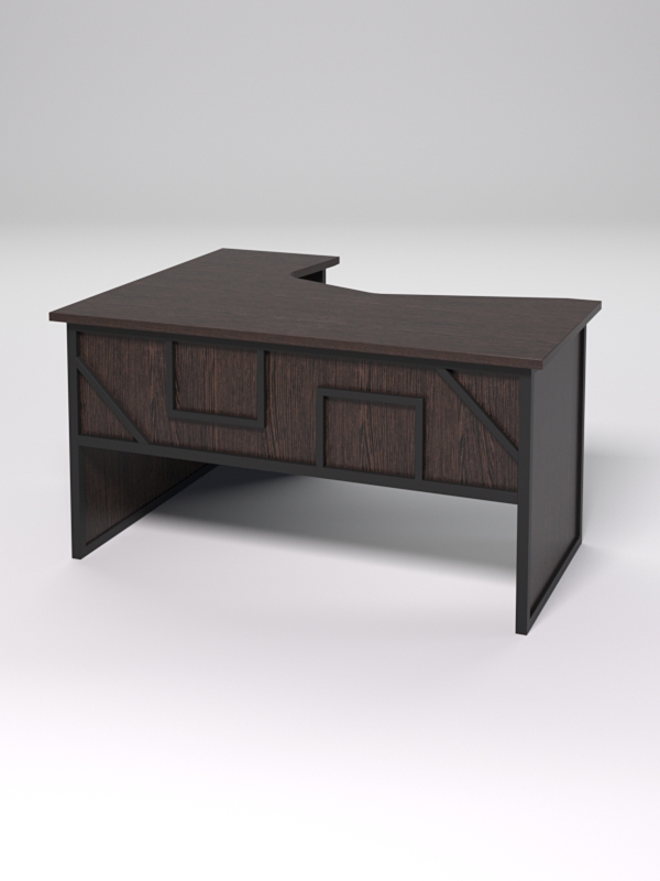 Стол эргономичный правосторонний НТ-040 СТРОНГ в стиле ЛОФТ декор №4, Дуб Венге