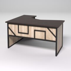 Стол эргономичный правосторонний НТ-040 СТРОНГ в стиле ЛОФТ декор №4, Дуб Венге и Дуб Сонома