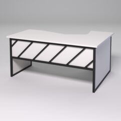 Стол эргономичный левосторонний НТ-060 СТРОНГ в стиле ЛОФТ декор №2, Белый