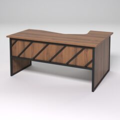 Стол эргономичный левосторонний НТ-060 СТРОНГ в стиле ЛОФТ декор №2, Орех