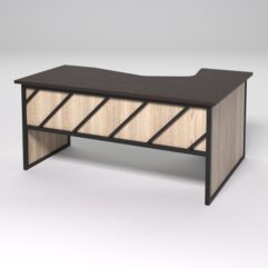 Стол эргономичный левосторонний НТ-060 СТРОНГ в стиле ЛОФТ декор №2, Дуб Венге и Дуб Сонома