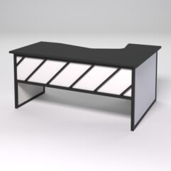 Стол эргономичный левосторонний НТ-060 СТРОНГ в стиле ЛОФТ декор №2, Черный и Белый