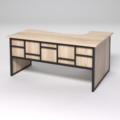 Стол эргономичный левосторонний НТ-060 СТРОНГ в стиле ЛОФТ декор №3, Дуб Сонома