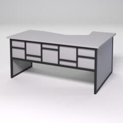 Стол эргономичный левосторонний НТ-060 СТРОНГ в стиле ЛОФТ декор №3, Серый