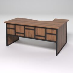 Стол эргономичный левосторонний НТ-060 СТРОНГ в стиле ЛОФТ декор №3, Орех