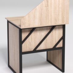 Стол рабочий офисный С-01 с экраном СТРОНГ в стиле ЛОФТ декор №2, Дуб Сонома