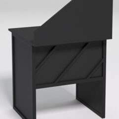 Стол рабочий офисный С-01 с экраном СТРОНГ в стиле ЛОФТ декор №2, Черный