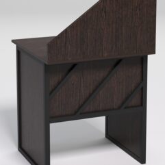 Стол рабочий офисный С-01 с экраном СТРОНГ в стиле ЛОФТ декор №2, Дуб Венге