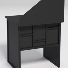 Стол рабочий офисный С-01 с экраном СТРОНГ в стиле ЛОФТ декор №3, Черный