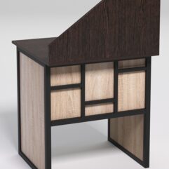 Стол рабочий офисный С-01 с экраном СТРОНГ в стиле ЛОФТ декор №3, Дуб Венге и Дуб Сонома