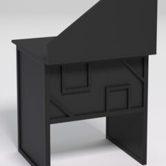 Стол рабочий офисный С-01 с экраном СТРОНГ в стиле ЛОФТ декор №4, Черный