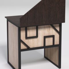 Стол рабочий офисный С-01 с экраном СТРОНГ в стиле ЛОФТ декор №4, Дуб Венге и Дуб Сонома