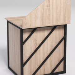 Стол рабочий офисный С-01А с экраном СТРОНГ в стиле ЛОФТ декор №2, Дуб Сонома