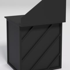 Стол рабочий офисный С-01А с экраном СТРОНГ в стиле ЛОФТ декор №2, Черный